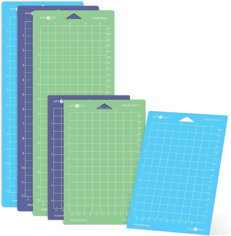 HTVRONT Cutting Mat Compatible with Cricut Joy, 6 Pack Cutting Mats (3 Pcs 4.5X12in & 3 Pcs 4.5X6.5in), Variety Adhesive Cutting Mats Replacement Accessories Compatible with Cricut Joy Accessories - Image 1